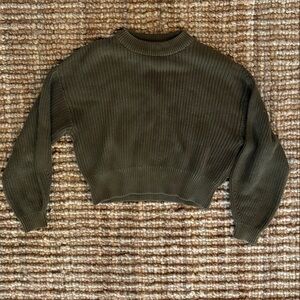 H&M Olive Green Ribbed Sweater
